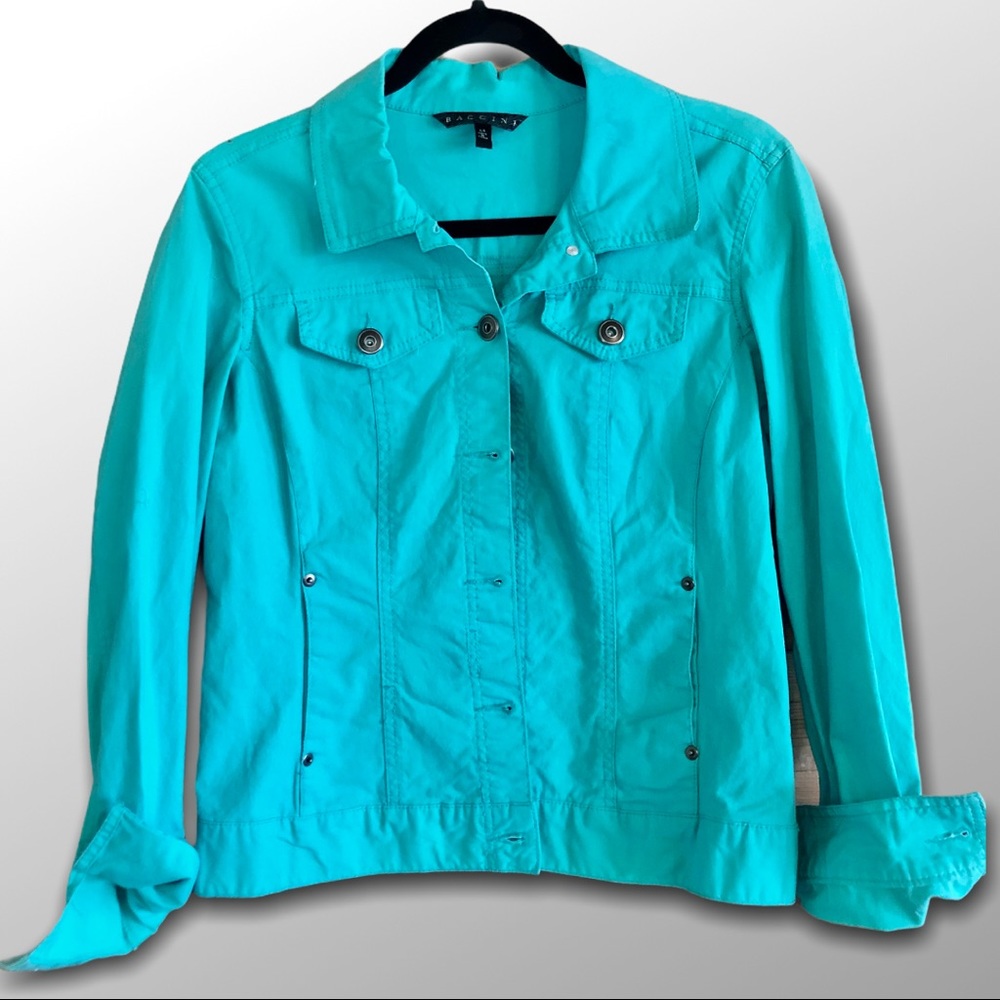 BACCINI | Teal Denim Jacket